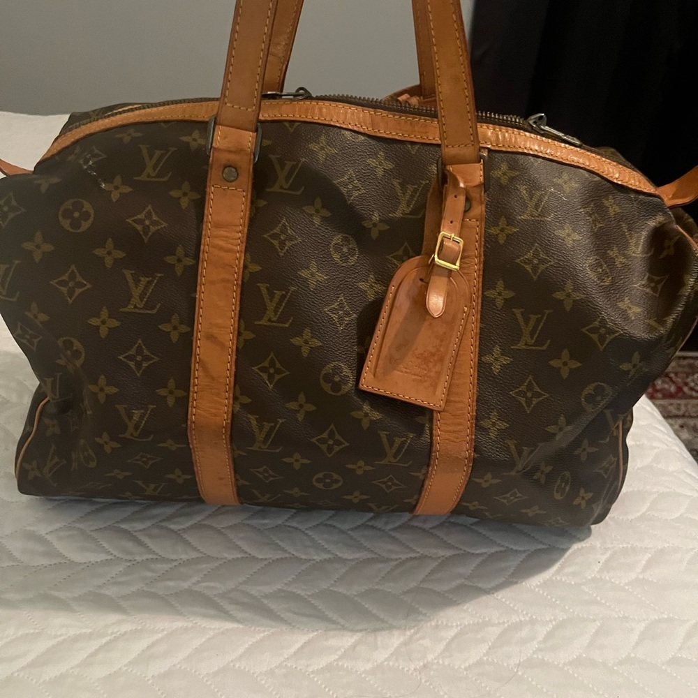 LOUIS VUITTON Vintage Monogram Keepall 45 w/ Vachetta Leather Tag & Poignet Set - Picture 3 of 11